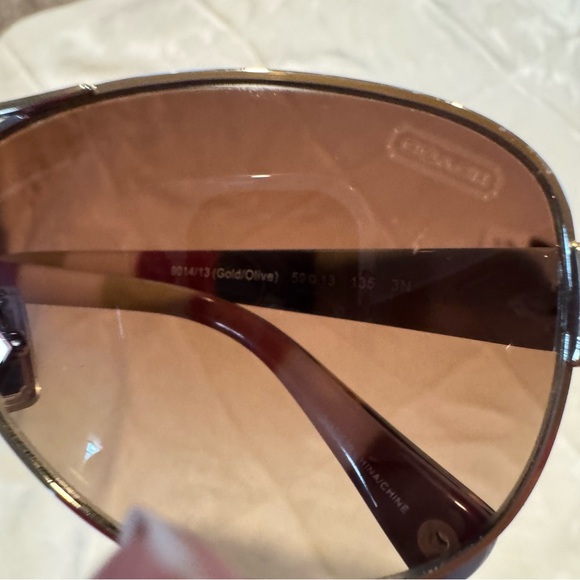 Coach Dark Lenses with Gold Frame Sunglasses - Picture 6 of 10